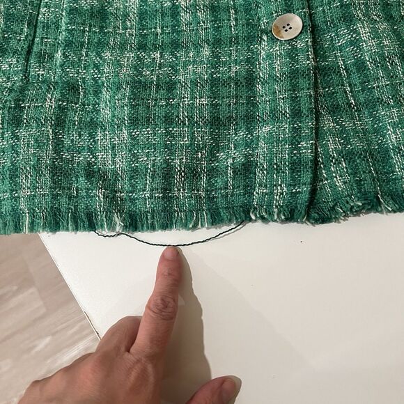 ZARA Woven Plaid Over Shirt Women's S Green Casual Comfy Retro 90s Y2K Boho - Picture 9 of 10